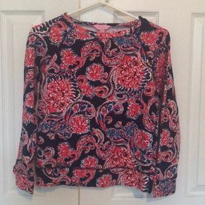 Lilly Pulitzer Girls XL Navy Paisley Pullover
